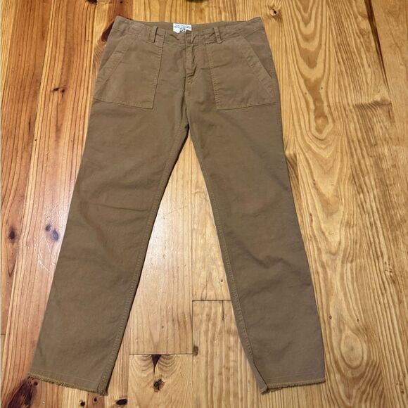 Nili Lotan Jenna Pants Khaki Tan Cropped Slim Tapered Trouser Women’s Size 6 - Picture 3 of 11